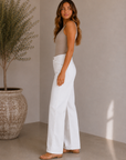 Optic White Stretchy Wide Leg