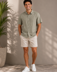 Pastel Green Eden Short Sleeve Shirt - SMK-8285