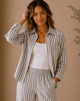 Eclipse Reese Button Up Stripe Top