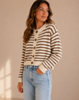 Mocha & White Averie Cardigan