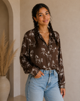 Brown & Cream Pony Blouse