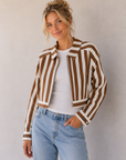 Desert Taupe Happy Stripe Jacket