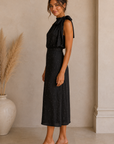 Black Elana Midi Dress