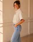Oat Milk Maisie Utility Crop Shirt