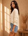 Cream Open Knit Chunky Cardigan