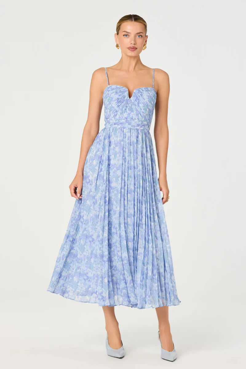 green emerald velvet dress Meadow Maxi Dress Cream/Dusty Blue / L