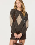 Brown Argyle Ashtyn Sweater