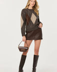 Brown Argyle Ashtyn Sweater