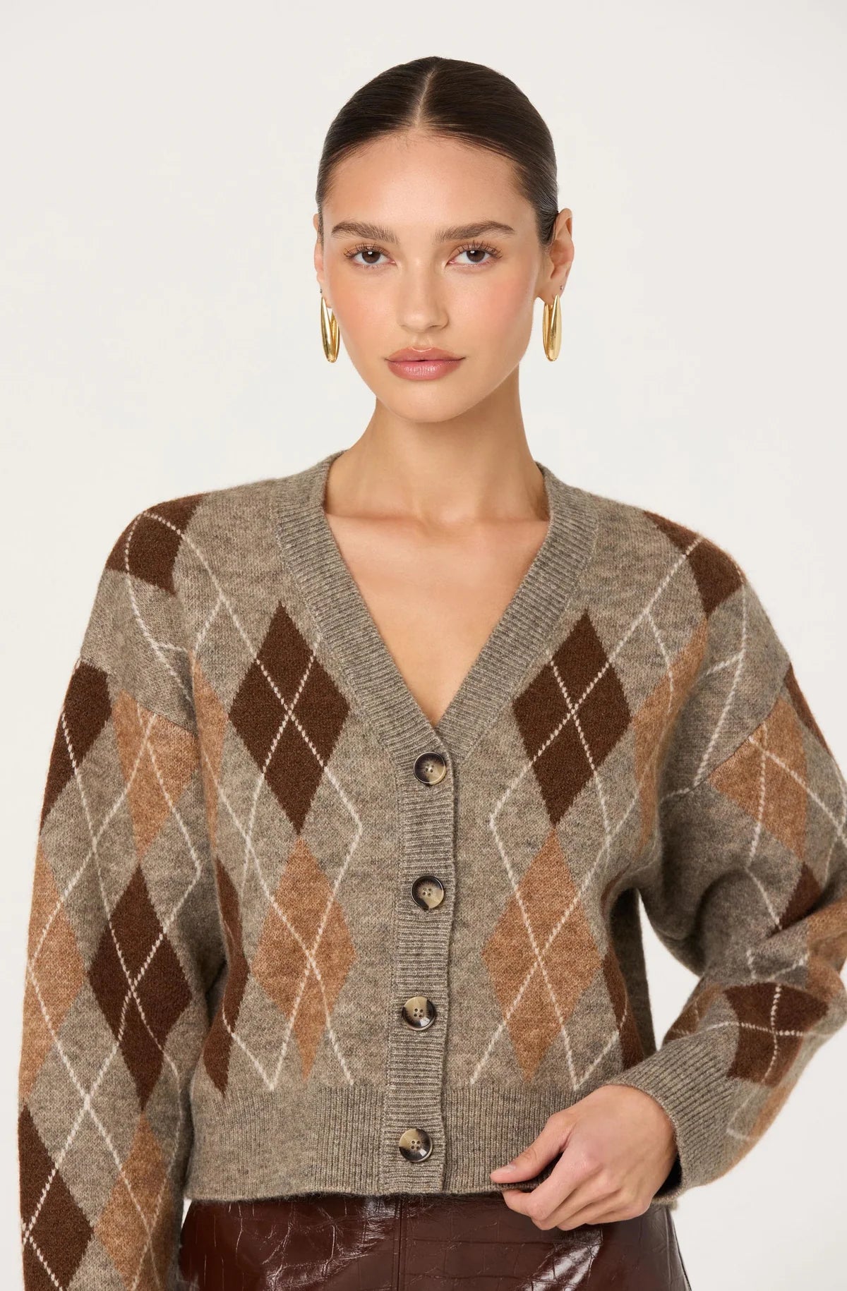 ニット+セーター Acne Studios Argyle Wool Sweater Brown Acne Studios Brown & Beige Argyle Sweatshirt Acne Studios
