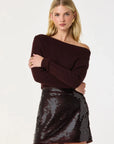 Brown Sequin Mini Skirt
