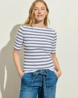 Chalk Boatneck Ribbed Top - CT4295NS6