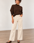Cream Wide Leg Corduroy
