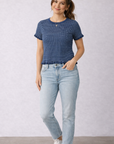Blue Stripe Ruffled Top
