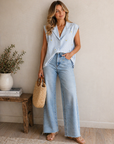 Blue Stripe Lemon Elowyn Top