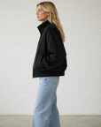 Black Haven Faux Suede Bomber