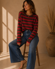 Brown & Red Vienna Sweater - TMR1264
