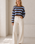 Chocolate Brown Striped Bella Sweater