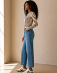 Chalk Rosanna Stripe Sweater Top - ZW263315