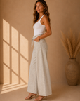 Stripe High Rise Wide Leg Pants - V3836STR