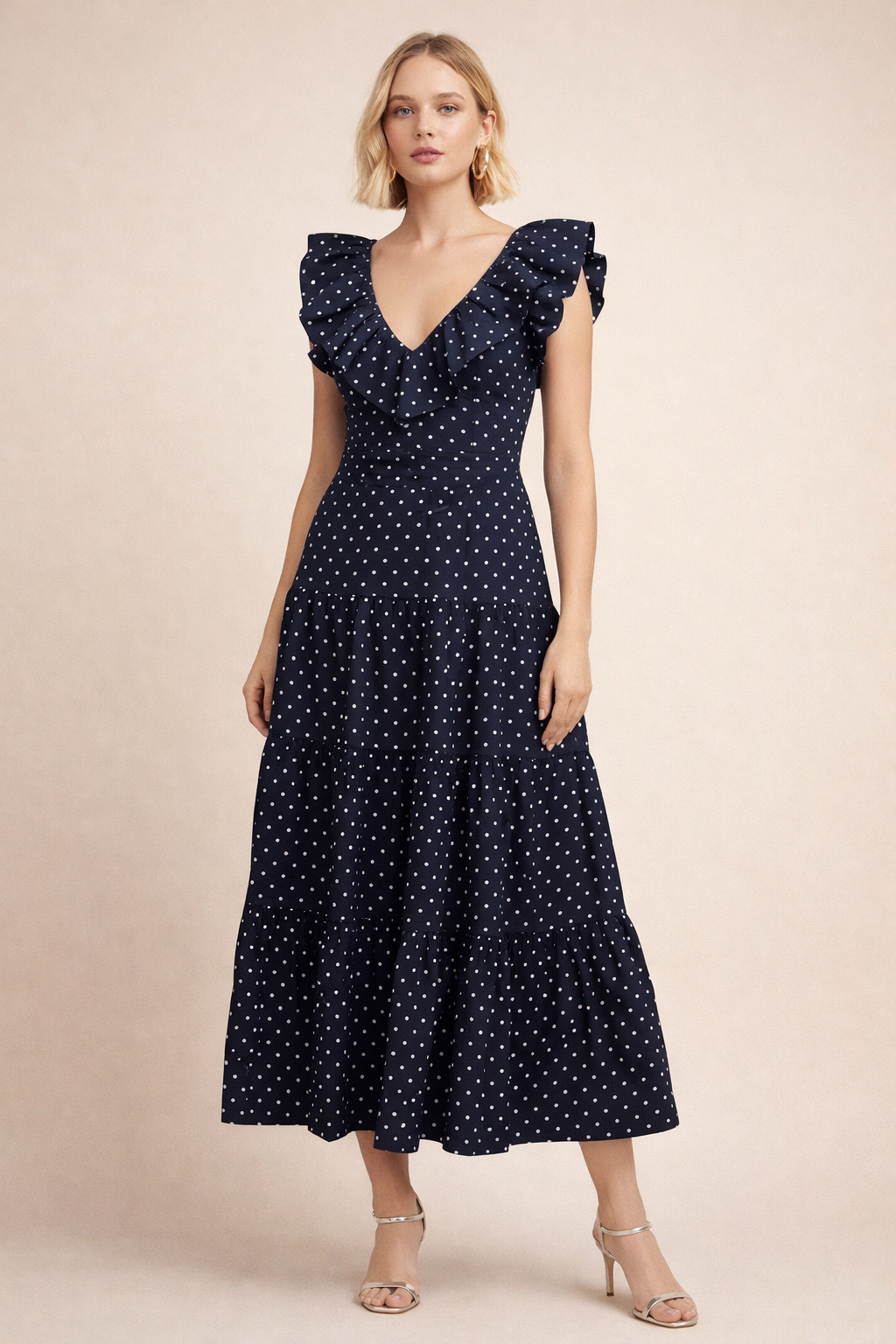 bernadette midi dress Navy Bernadette Dress