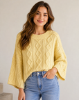 Light Yellow Cable Knit Sweater