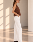 Burnt Cocoa Margo Embellished Shell Top