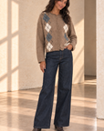 Taupe Argyle Sweater