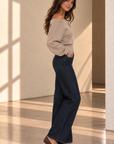 Beige Aurora Off Shoulder Sweater