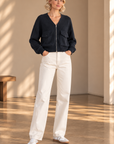 NAVY Utility Pocket Knit Zip-Up Cardigan