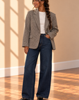 Dark Chocolate Evan Check Blazer