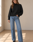 Black Uptown Mock Sweater