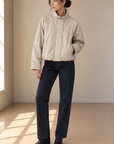 Ivory Faux Rue Bomber