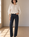 Ivory Malia Soft Woven Balloon Top