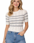 Peacot Stripe Tricot Top