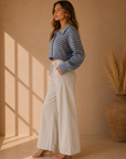 Taupe Blue Bluebird Cardigan Top - W2614
