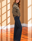 Mocha Ivory Sommet Half Zip Sweater