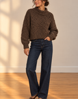 Espresso Coco Cable Knit Sweater