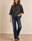 Charcoal Mock Neck Mia Sweater