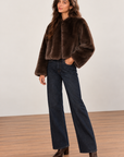 Chocolate Saskia Faux Fur Jacket