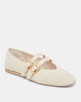 Bone Perforated Suede Baylee Flats