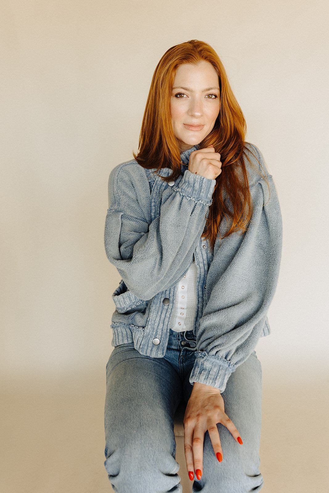 Dusty Blue Cute In This Cardigan