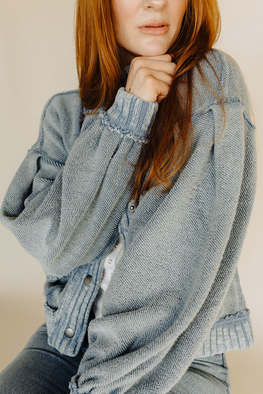 Dusty Blue Cute In This Cardigan