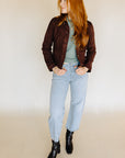 Chocolate Matilda Crop Trucker Jacket