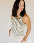 Fern Striped Scoop Tank