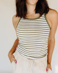 Fern Striped Scoop Tank
