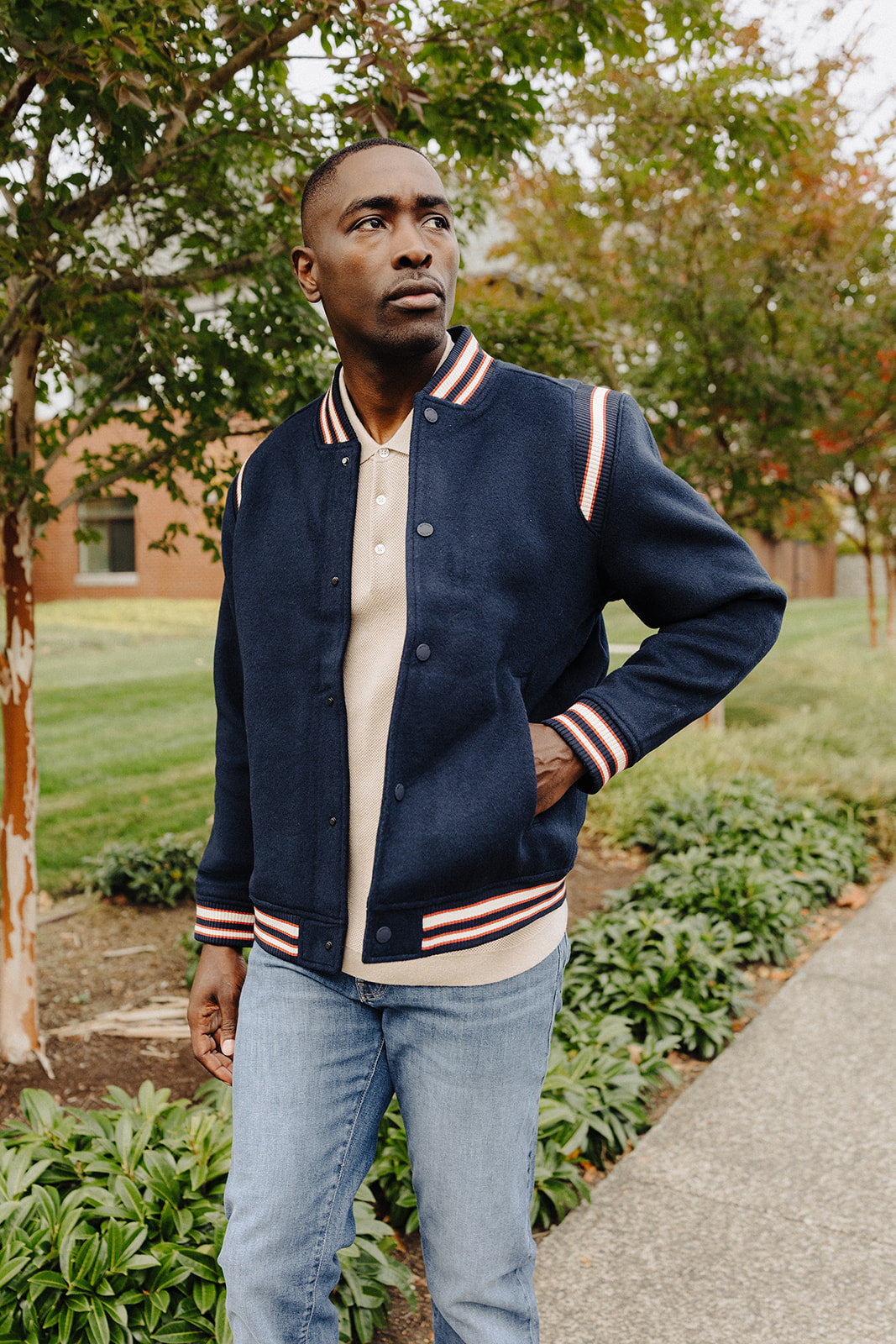 patta wool coach jacket sky captain