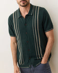 Green Gables/Cream Varsity Sweater Button Down