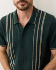 Green Gables/Cream Varsity Sweater Button Down