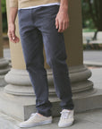 Faded Navy 5 Pocket Stretch Terry Pant - Slim Straight