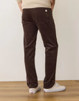 Dark Brown 5 Pocket Flex Terry Cords - Slim Straight